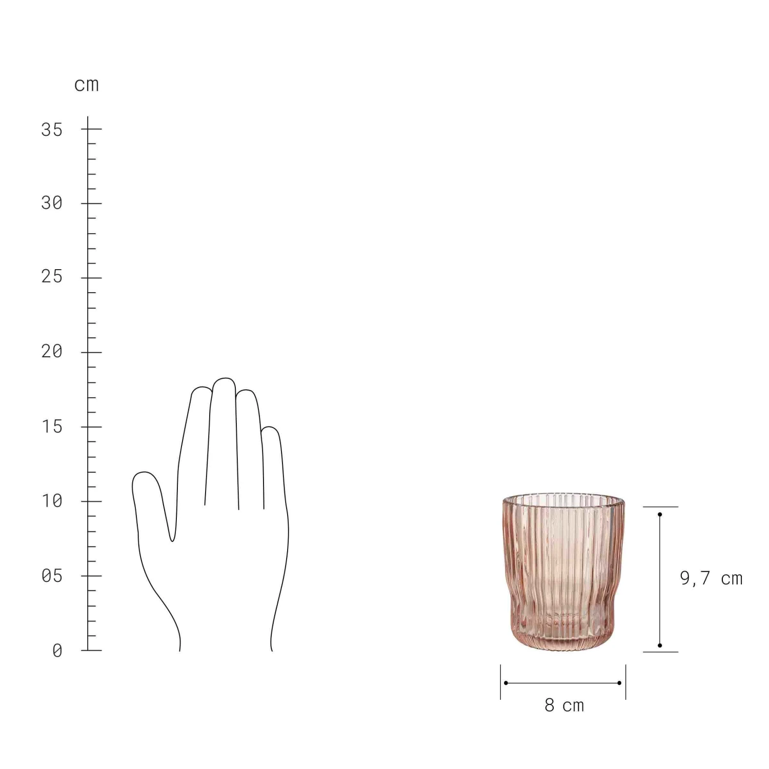 6x Gläser Mit Rillen 250ml CHELSEA In Pastellorange 6 6x Gläser Mit Rillen 250ml CHELSEA In Pastellorange – Bild 4