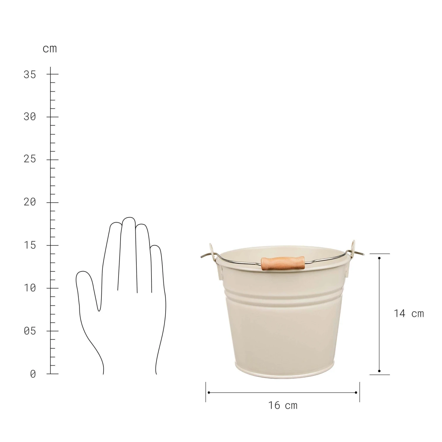 Eimer 2l ZINC In Beige 6 Eimer 2l ZINC In Beige – Bild 4