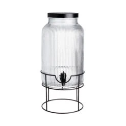 Getränkespender Mit Ständer 2 Tlg. FOUNTAIN In Transparent-Schwarz -Einrichtungsgeschäft butlers getrankespender mit stander 2 tlg fountain in transparent schwarz 2