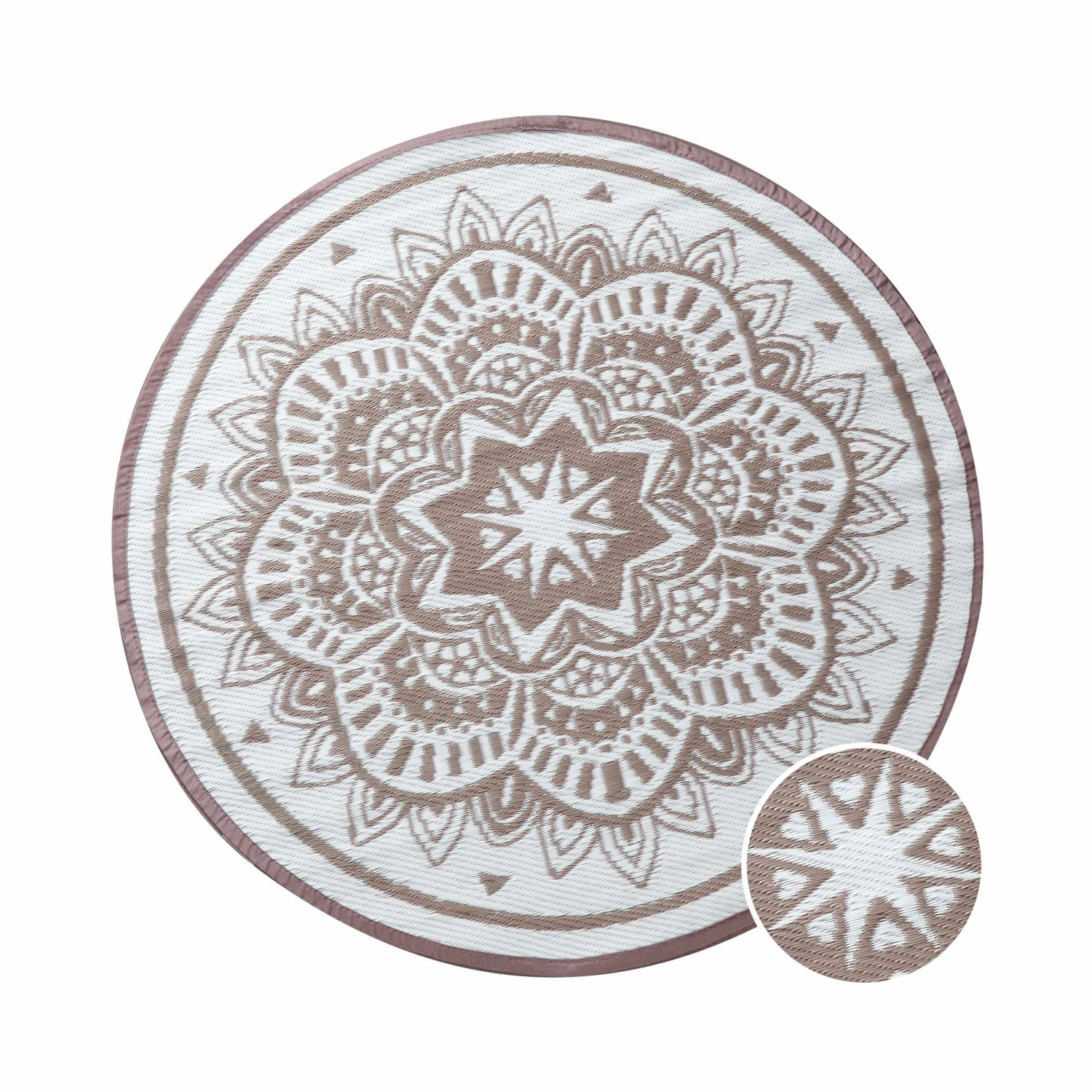 In- & Outdoor-Teppich Flora Ø150cm COLOUR CLASH In Natur-Weiß 3 In- & Outdoor-Teppich Flora Ø150cm COLOUR CLASH In Natur-Weiß