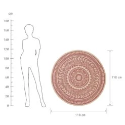 In- & Outdoor-Teppich Ø118cm COLOUR CLASH In Hellrot-Creme -Einrichtungsgeschäft butlers in and outdoor teppich o118cm colour clash in hellrot creme 2