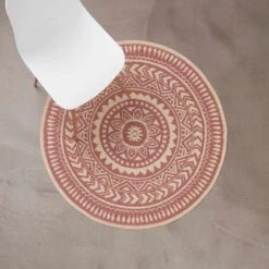 In- & Outdoor-Teppich Ø118cm COLOUR CLASH In Hellrot-Creme -Einrichtungsgeschäft butlers in and outdoor teppich o118cm colour clash in hellrot creme 3