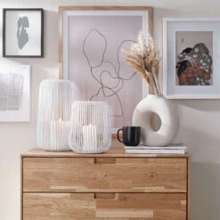 Laterne Höhe 25cm COCOON In Weiß -Einrichtungsgeschäft butlers laterne hohe 25cm cocoon in weiss 5