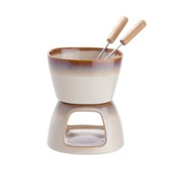 Mini-Fondue Mit 2 Gabeln AU CHOCOLAT In Beige