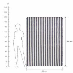 Picknickdecke Streifen L 150 X B 200cm WANDERLUST In Creme-Blau -Einrichtungsgeschäft butlers picknickdecke streifen l 150 x b 200cm wanderlust in creme blau 3