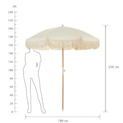 Strandschirm Mit Fransen Ø180cm BOHO LOUNGE In Creme -Einrichtungsgeschäft butlers strandschirm mit fransen o180cm boho lounge in creme 3