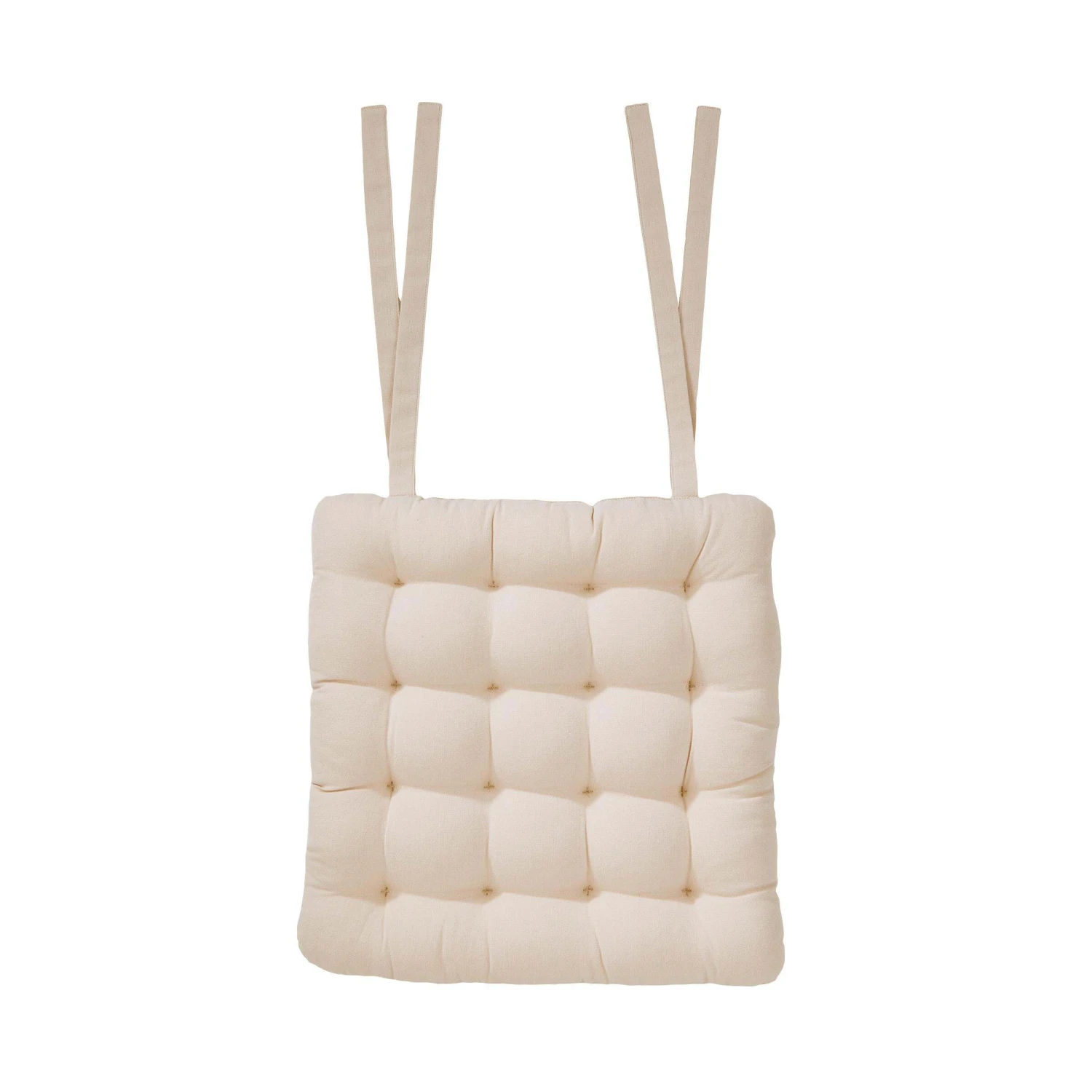 Stuhlkissen Mit Bändchen L 35 X B 37cm SOLID In Creme 3 Stuhlkissen Mit Bändchen L 35 X B 37cm SOLID In Creme