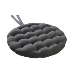 Stuhlkissen Mit Bändchen Ø42cm SOLID In Grau -Einrichtungsgeschäft butlers stuhlkissen mit bandchen o42cm solid in grau 2