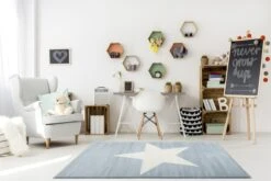 Kinderteppich SHOOTINGSTAR In Blau/weiss -Einrichtungsgeschäft happy rugs kinderteppich shootingstar in blau weiss 4