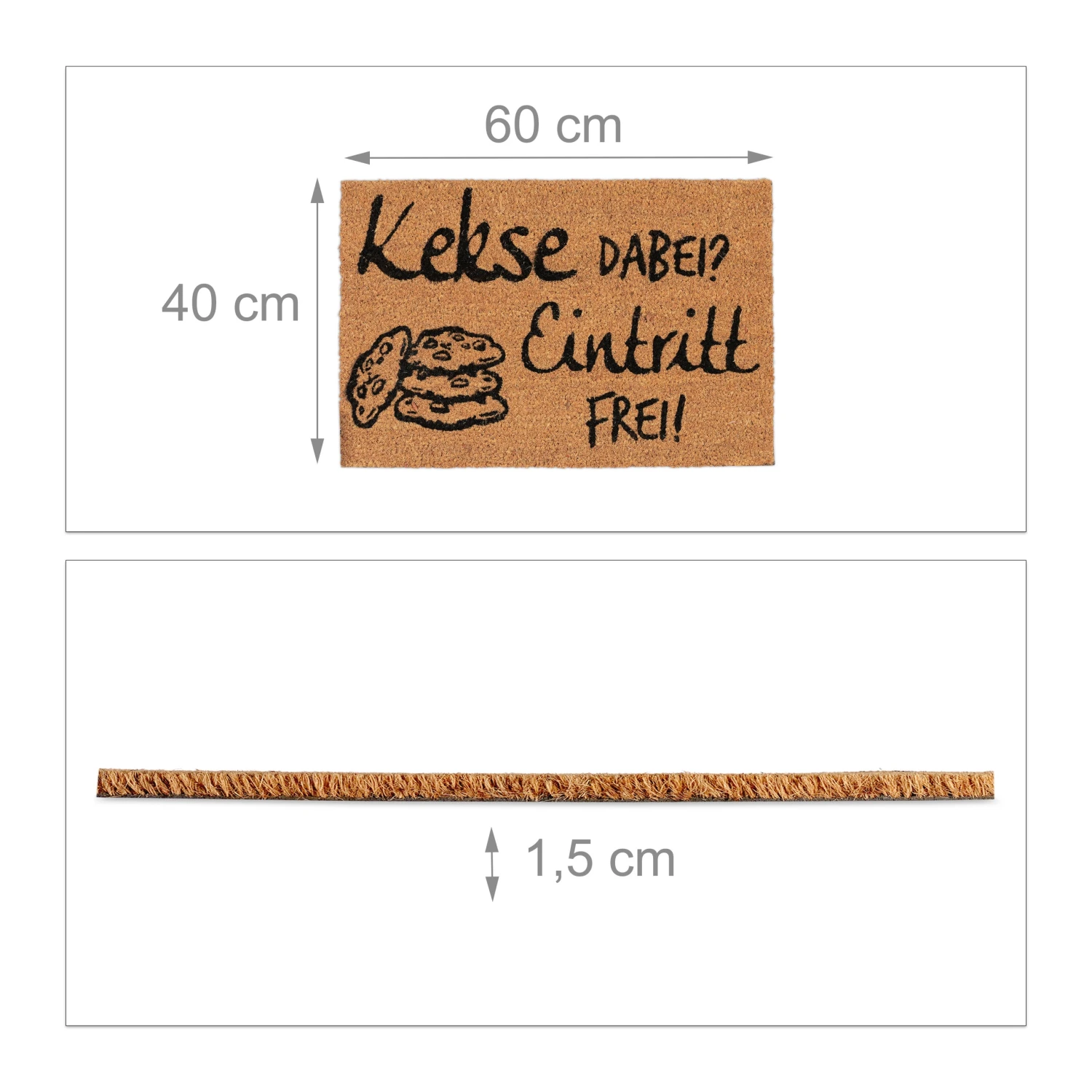 Fußmatte Kekse Dabei? Eintritt Frei! In Natur/Schwarz - 40 X 60 Cm 6 Fußmatte Kekse Dabei? Eintritt Frei! In Natur/Schwarz - 40 X 60 Cm – Bild 4